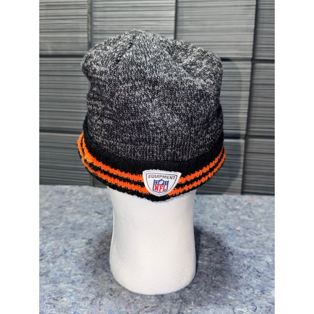 Reebok NFL Onfield Cincinnati Bengals Grey Black Orange Visor Knit Beanie Hat - Picture 3 of 5